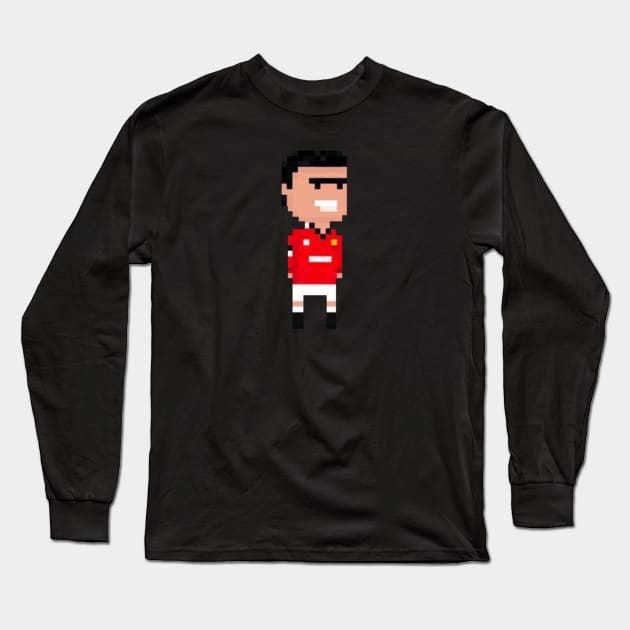 CANTONA 8 bit Long Sleeve T-Shirt by Roti Kodok Art